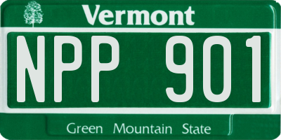 VT license plate NPP901