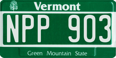 VT license plate NPP903