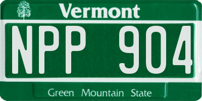 VT license plate NPP904