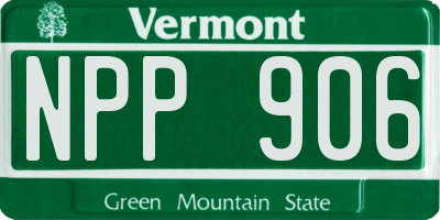 VT license plate NPP906