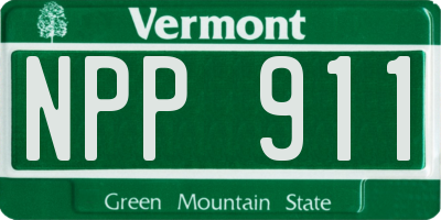 VT license plate NPP911