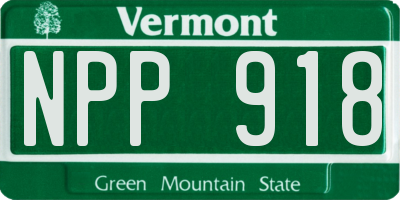 VT license plate NPP918