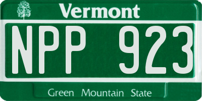 VT license plate NPP923