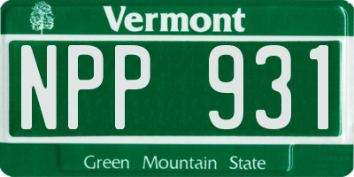 VT license plate NPP931