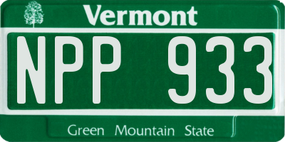 VT license plate NPP933