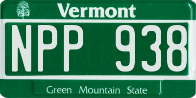 VT license plate NPP938