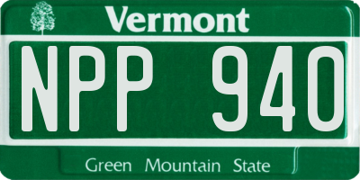 VT license plate NPP940