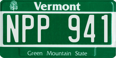 VT license plate NPP941