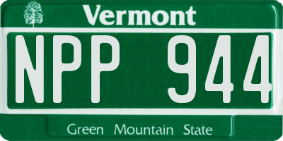 VT license plate NPP944