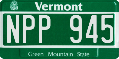 VT license plate NPP945