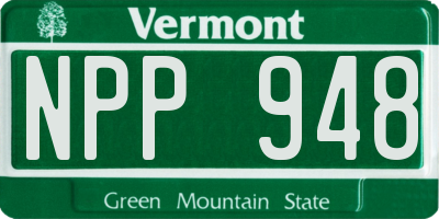 VT license plate NPP948