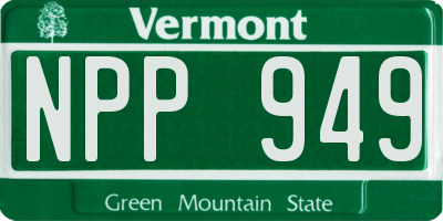 VT license plate NPP949