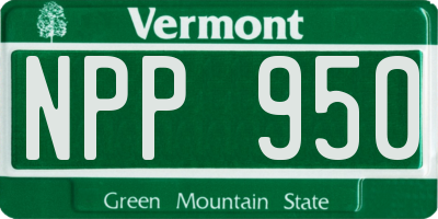 VT license plate NPP950