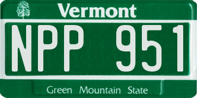 VT license plate NPP951