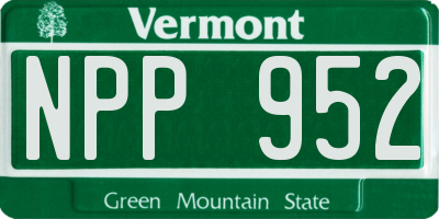 VT license plate NPP952