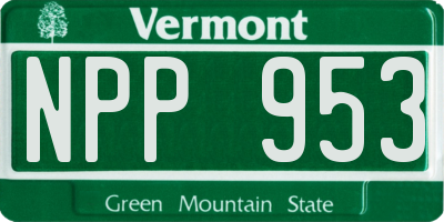 VT license plate NPP953