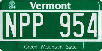 VT license plate NPP954