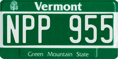 VT license plate NPP955