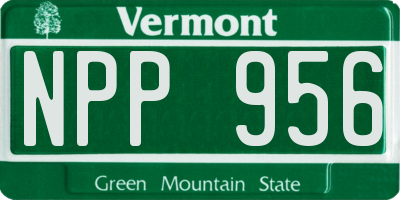 VT license plate NPP956