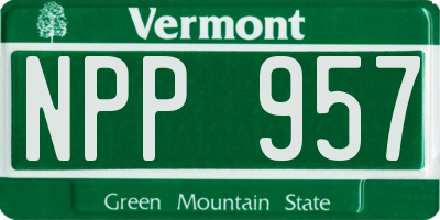 VT license plate NPP957