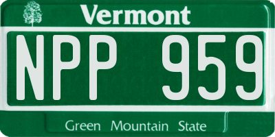 VT license plate NPP959
