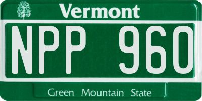 VT license plate NPP960