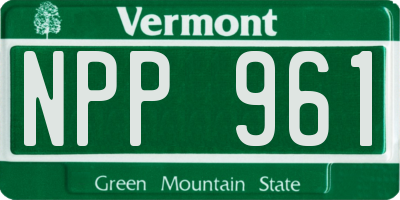 VT license plate NPP961