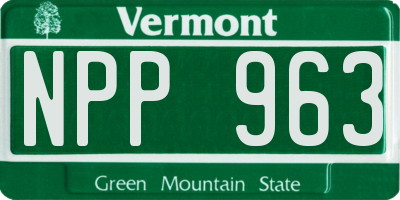 VT license plate NPP963