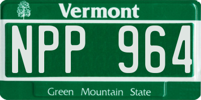 VT license plate NPP964