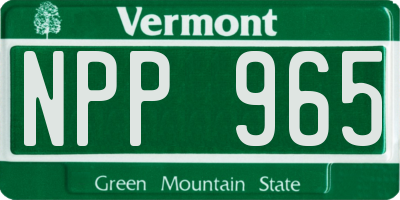 VT license plate NPP965