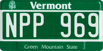 VT license plate NPP969