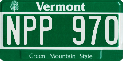 VT license plate NPP970