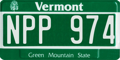 VT license plate NPP974