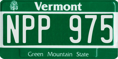 VT license plate NPP975