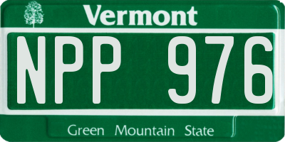 VT license plate NPP976