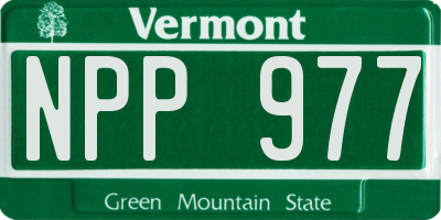VT license plate NPP977