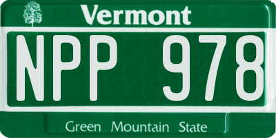 VT license plate NPP978