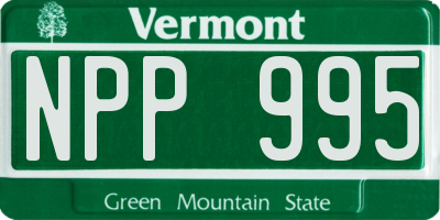 VT license plate NPP995