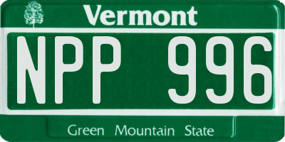 VT license plate NPP996