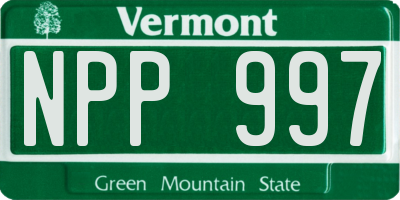 VT license plate NPP997