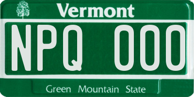 VT license plate NPQ000