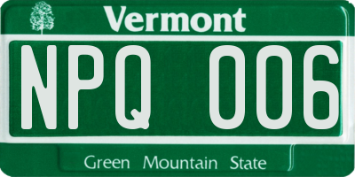VT license plate NPQ006