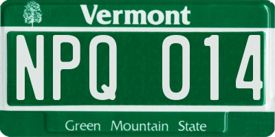 VT license plate NPQ014