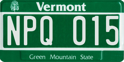 VT license plate NPQ015