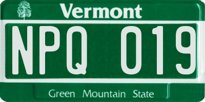 VT license plate NPQ019