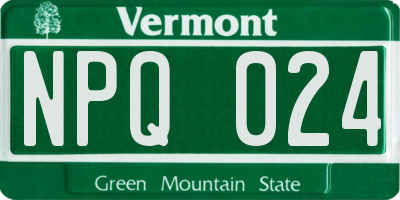 VT license plate NPQ024