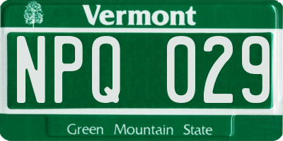 VT license plate NPQ029