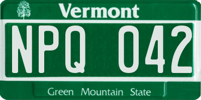 VT license plate NPQ042