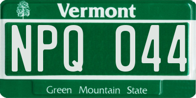 VT license plate NPQ044