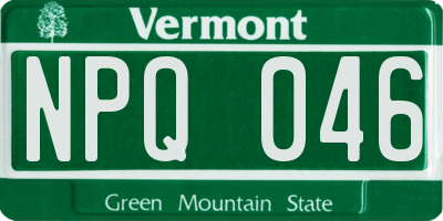 VT license plate NPQ046